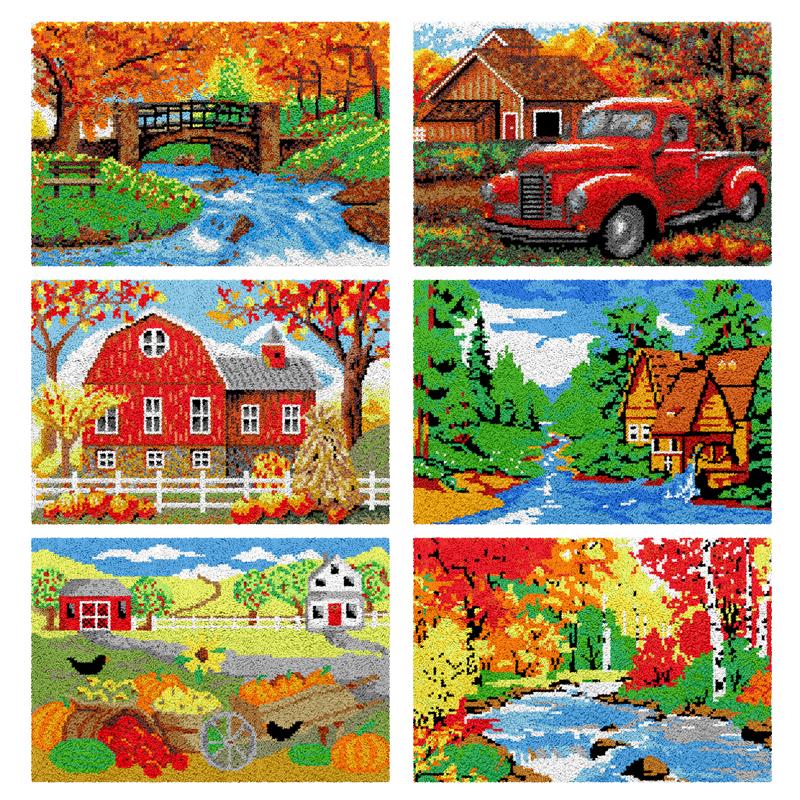 Printed Embroidery Kit - Carpet Embroidery Knoop Pakket Set Latch