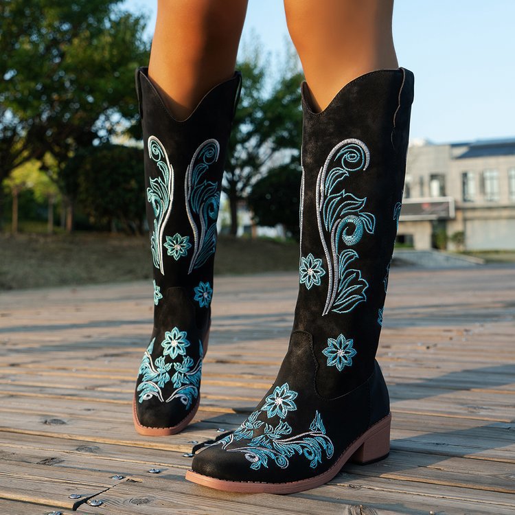 Retro Women Boot Fashion Women - Embroidery Design recension och pris