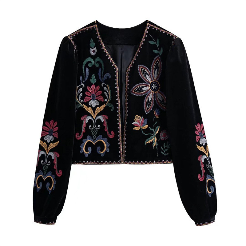 Women Vintage Floral Embroider - Embroidery Cardigan recension och pris