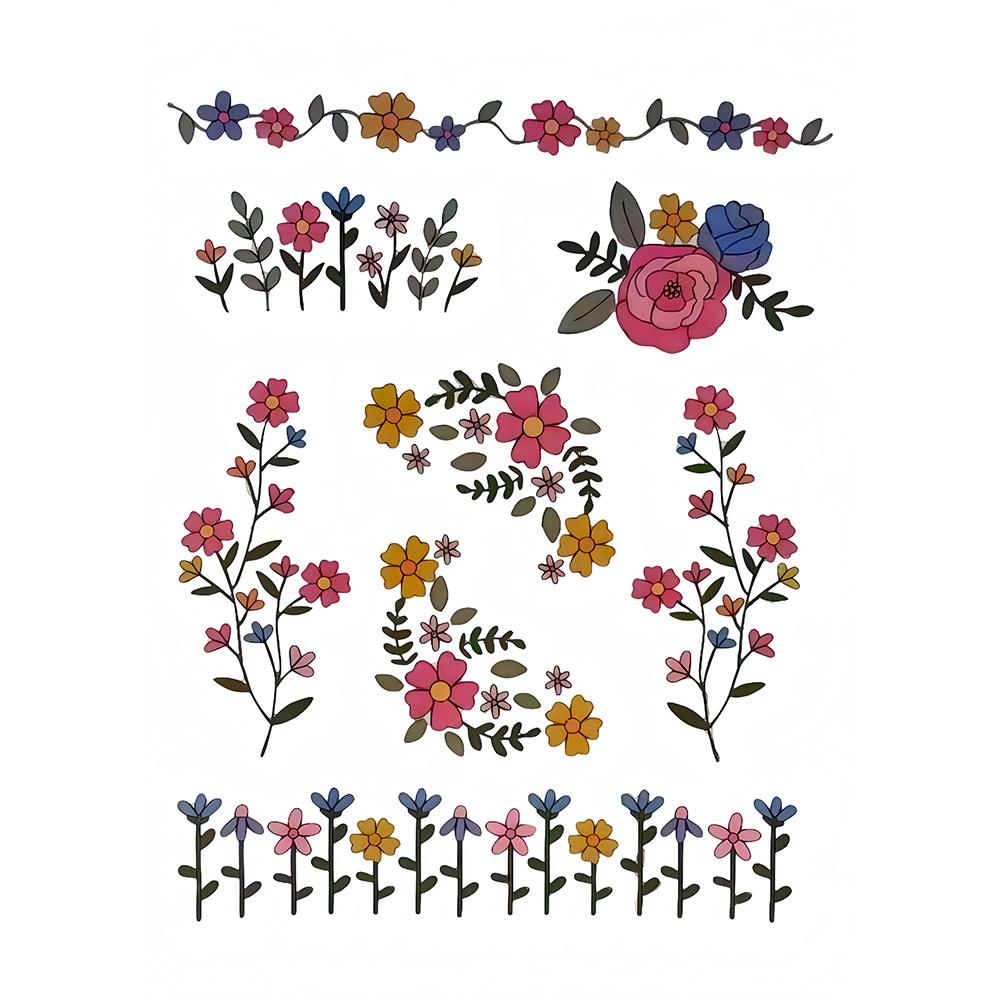 1 Set of 8pcs Colorful Graphic - Printed Embroidery Kit recension och pris