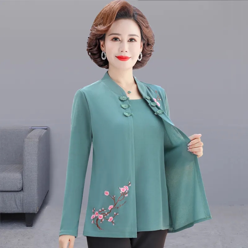 Middle-Aged Women Embroidery C - Embroidery Cardigan recension och pris