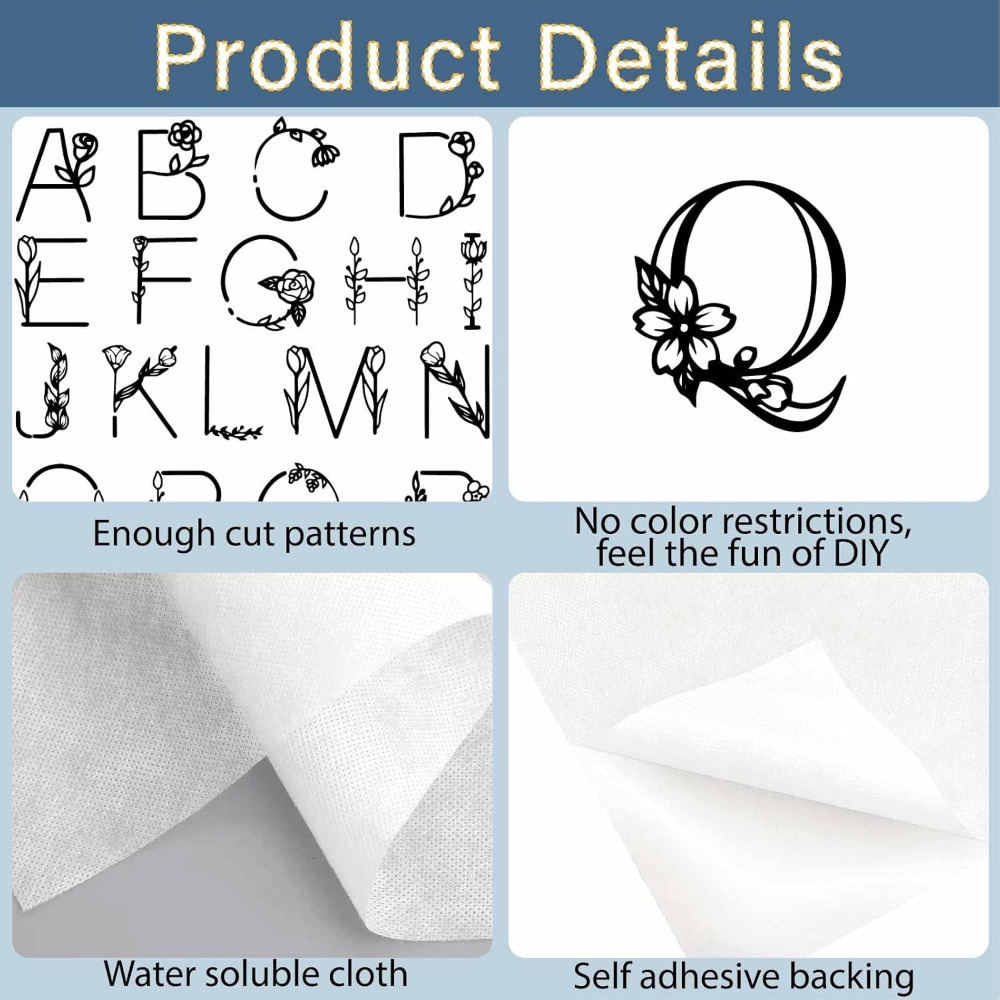 Letter A-Z Water Soluble Embro - Embroidery Paper recension och pris