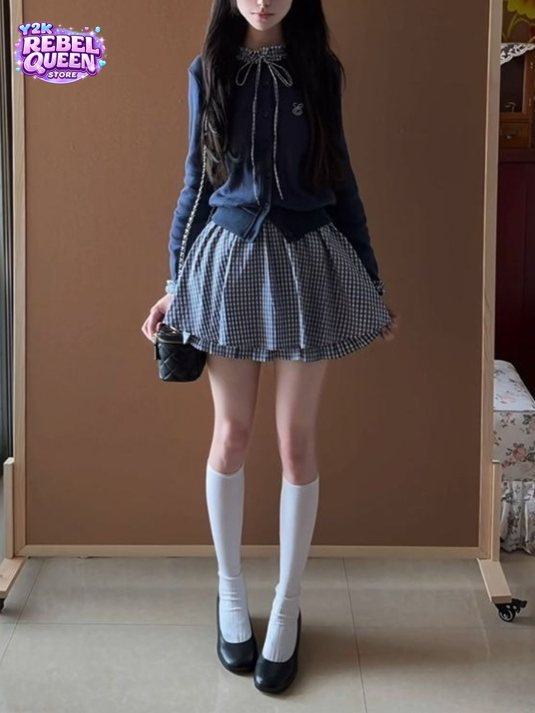 Japanese Preppy Sweet 2 Piece  - Embroidery Cardigan recension och pris