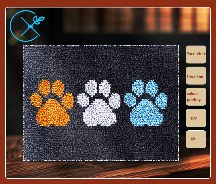 Black Cat  latch hook kit rug  - Printed Embroidery Kit recension och pris