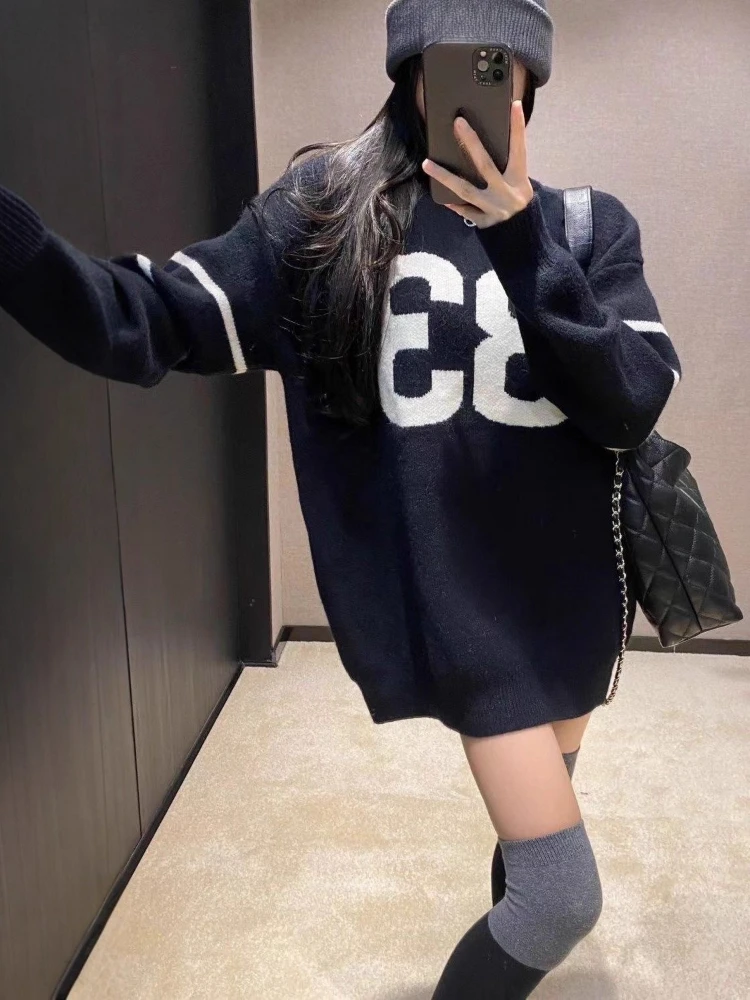 Y2K Vintage Knitted Sweater Wo - Embroidery Origin recension och pris