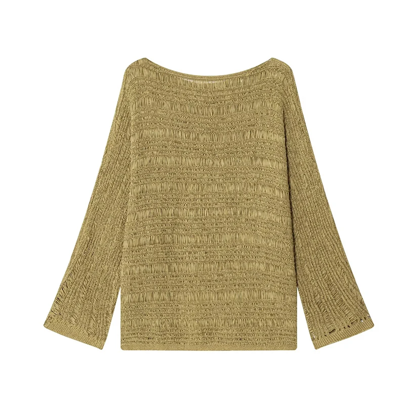 Vintage Boat Neck Knit Sweater - Embroidery Origin recension och pris