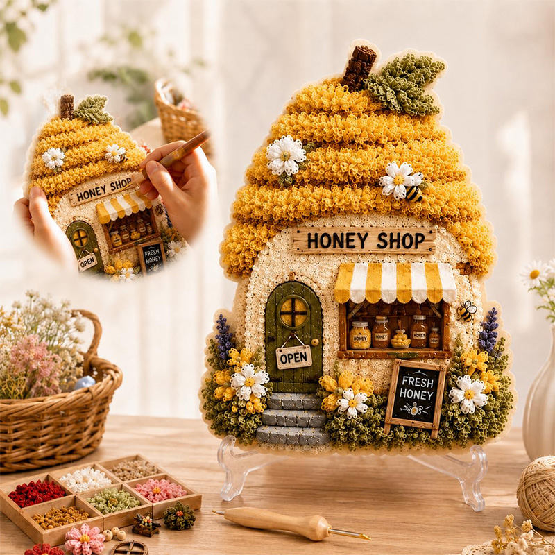 3D Mushroom House Poke Art DIY - Embroidery Origin recension och pris
