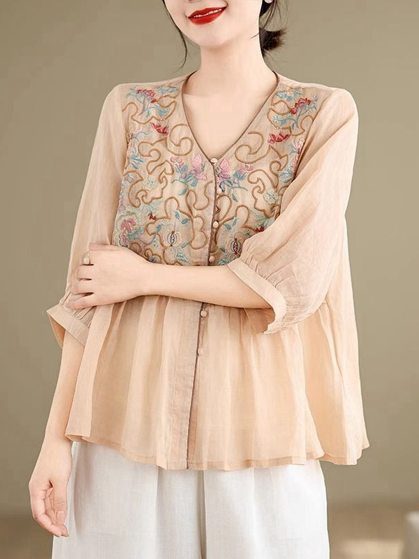Summer New Heavy Embroidery Wo - Embroidery Cardigan recension och pris