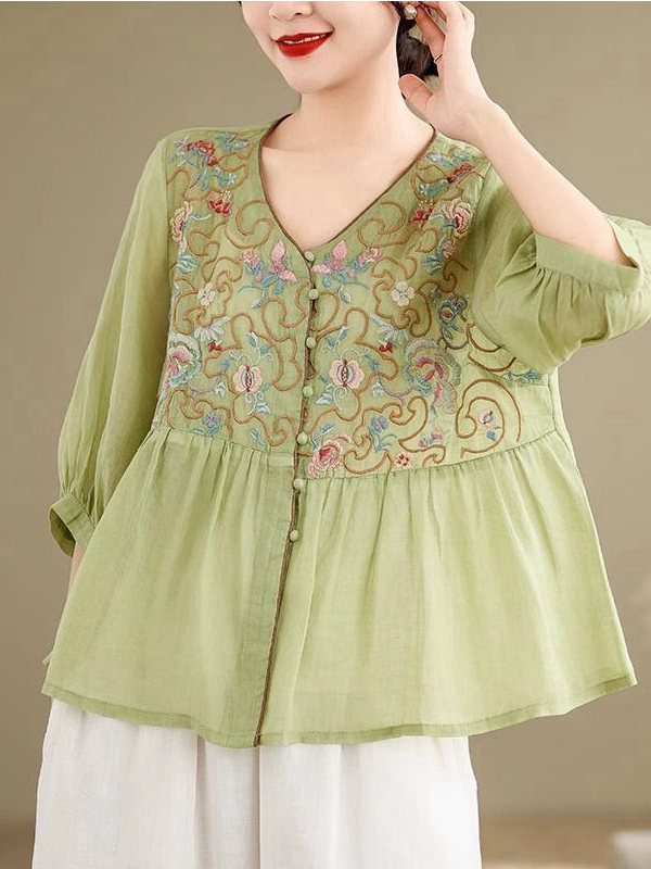 Summer New Heavy Embroidery Wo - Embroidery Cardigan recension och pris