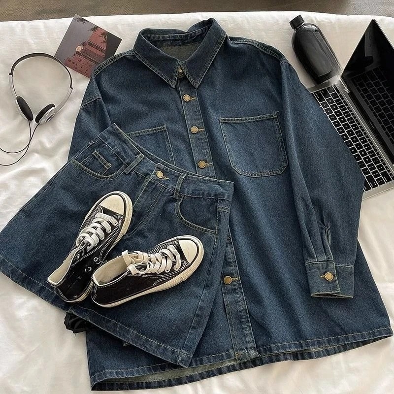 Y2K Denim Skirt Set: Vintage J - Embroidery Origin recension och pris