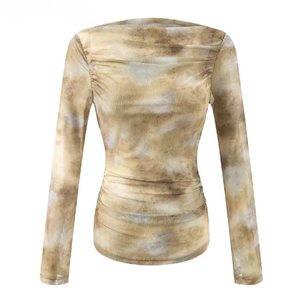 2025 Sexy Tie-Dye Print Ruched - Embroidery Origin recension och pris