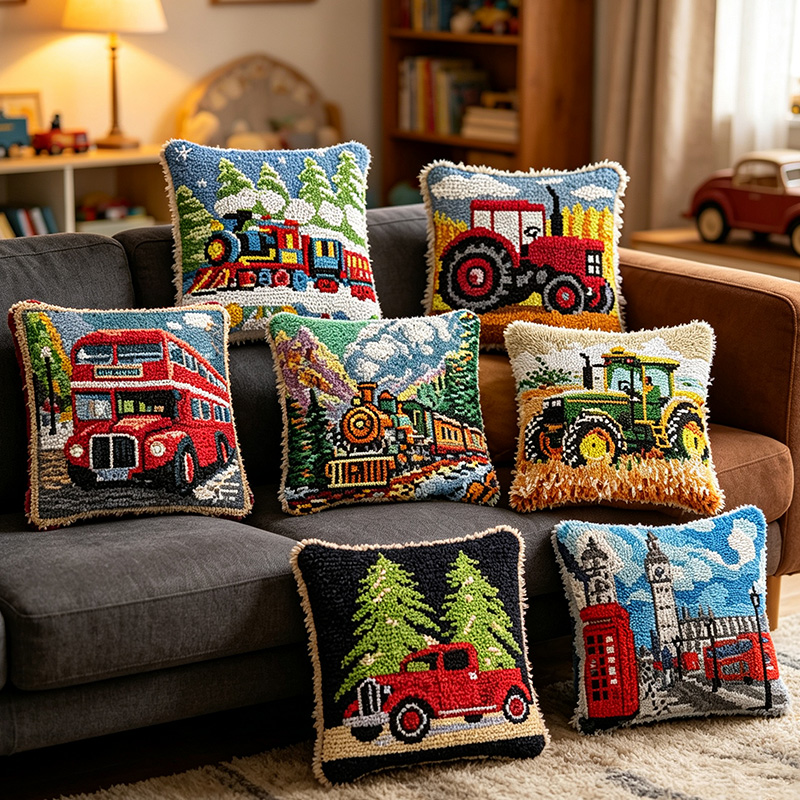 Vintage Hook Pillow Kit Steam  - Printed Embroidery Kit recension och pris