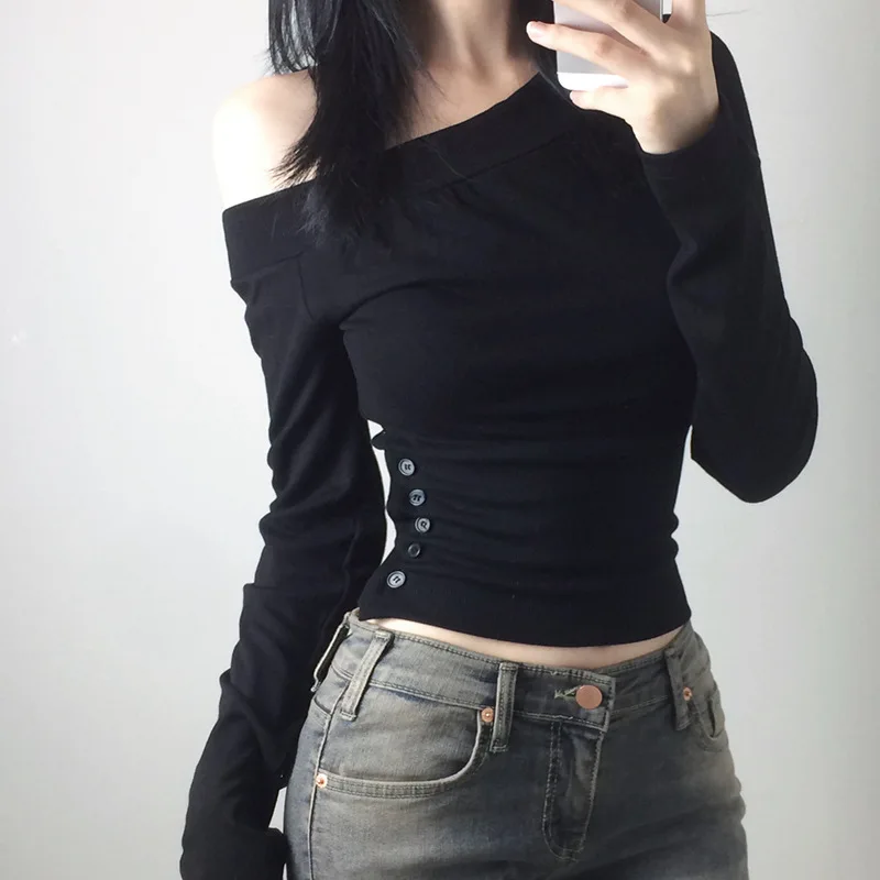 Y2K Vintage Pleated Button T-S - Embroidery Origin recension och pris