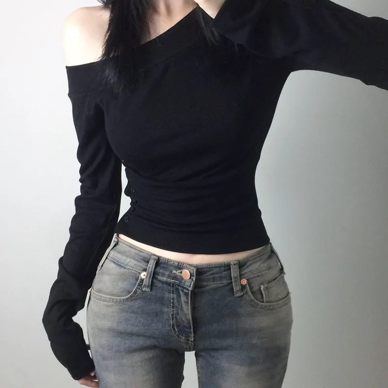 Y2K Vintage Pleated Button T-S - Embroidery Origin recension och pris